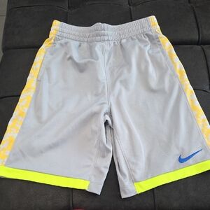Nike Kids Gray Shorts with Yellow and Blue Accents